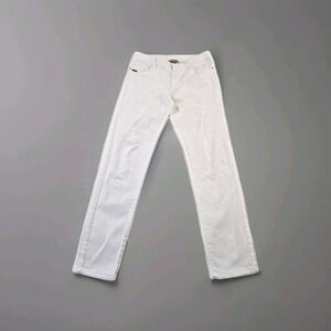 Miss Tina Tina Knowles Women's Pure White Denim Jeans Slim Mid Rise 30" X 29.5"